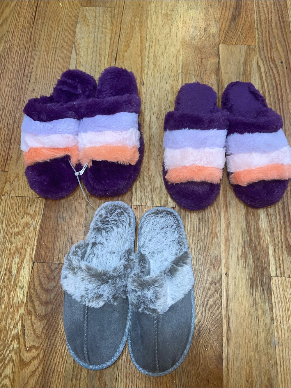 NEW BUNDLE 3 pair House bedroom shoes Cozy Slipper Collection - Multi-Color 7-8